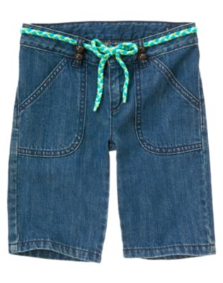 Belted Denim Bermuda Short