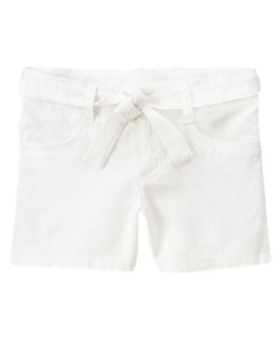 Belted Linen Blend Short