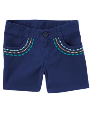 Embroidered Chino Short