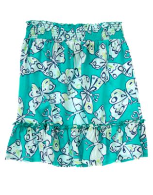 Butterfly Smocked Knit Skirt