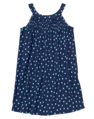 Dot Smocked Knit Dress
