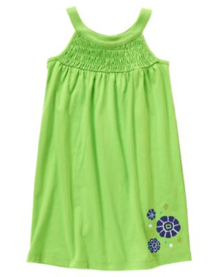 Flower Smocked Knit Dress