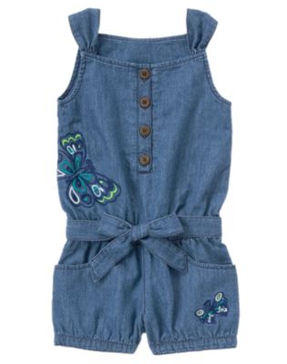 Butterfly Chambray Romper