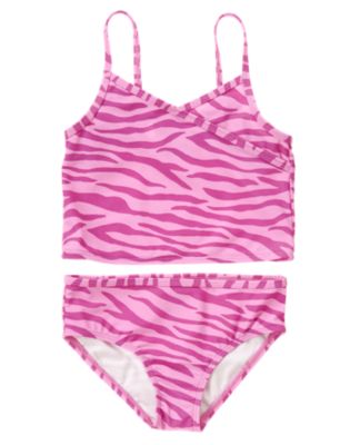 Zebra Stripe Tankini Swimsuit