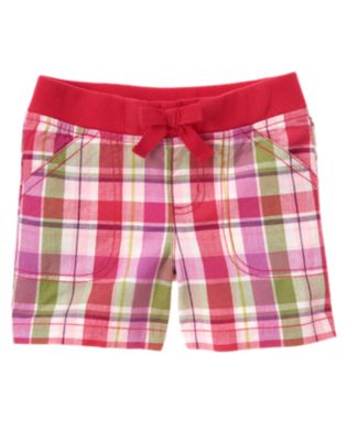 Pull-On Plaid Short