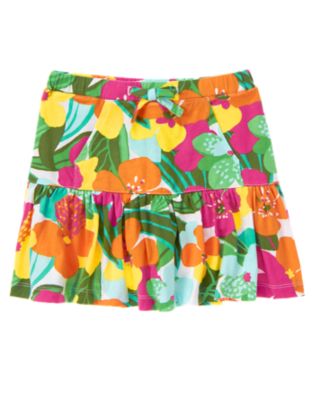 Tropical Flower Pocket Skort
