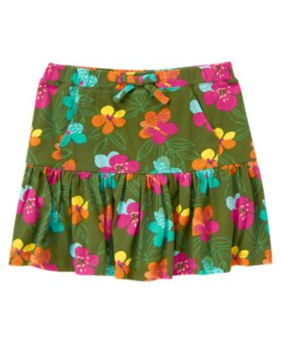 Tropical Flower Pocket Skort