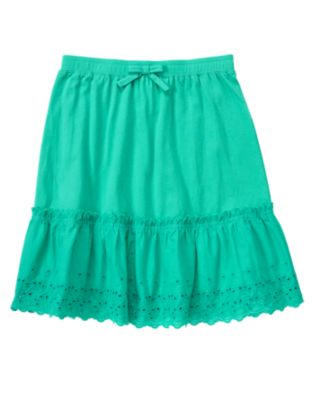 Eyelet Hem Skirt