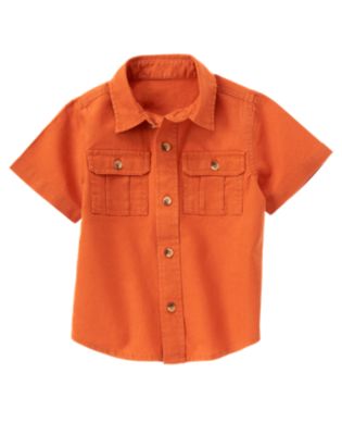 Button Pocket Linen Blend Shirt