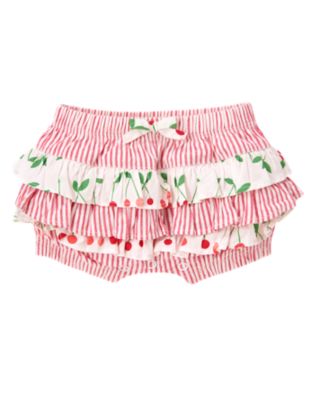 Cherry Ruffle Stripe Bloomer