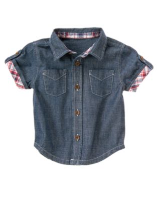Button Tab Chambray Shirt