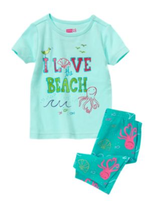 Sparkle Beach Shortie Two-Piece Pajama Set