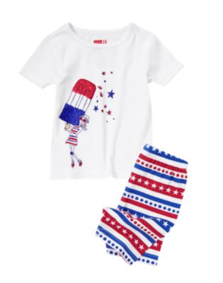 Stars & Stripes Shortie Two-Piece Pajama Set