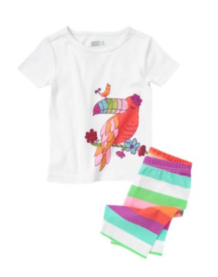 Toucan Shortie Two-Piece Pajama Set