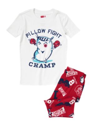 Pillow Fight Champ Shortie Two-Piece Pajama Set