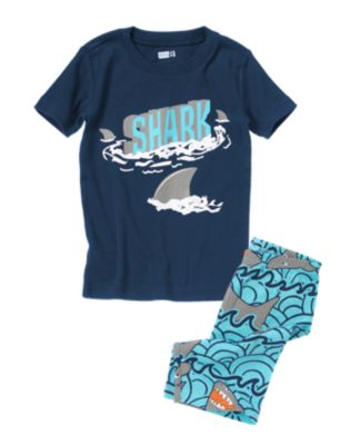 Shark Shortie Two-Piece Pajama Set