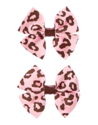 Leopard Bow Barrette 2-Pack