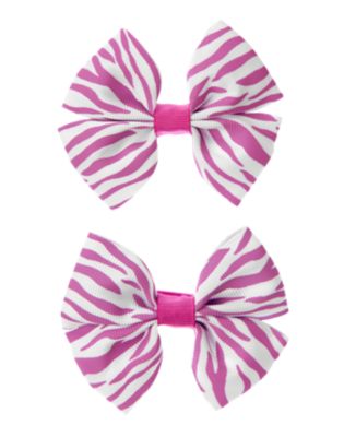 Zebra Bow Barrette 2-Pack
