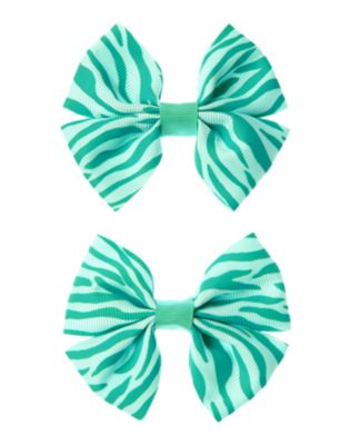 Zebra Bow Barrette 2-Pack