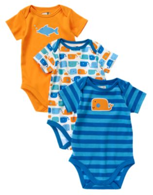 Whale Bodysuit 3-Pack