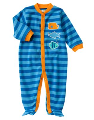 Whale & Fish Footed One-Piece