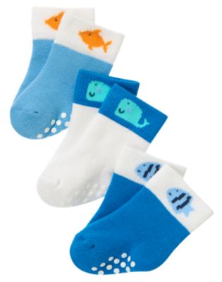 Whale & Fish Terry Sock 3-Pack