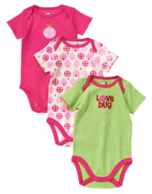 Ladybug Bodysuit 3-Pack