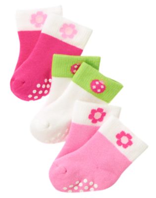 Ladybug Flower Terry Sock 3-Pack