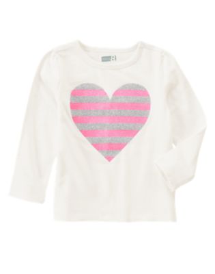 Sparkle Stripe Heart Tee