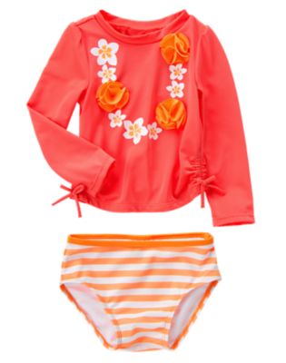 Tropical Lei Rash Guard Set