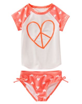 Peace Heart Rash Guard Set