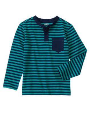 Long Sleeve Stripe Henley