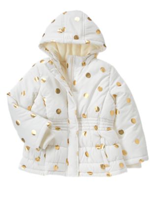 Metallic Polka Dot Puffer