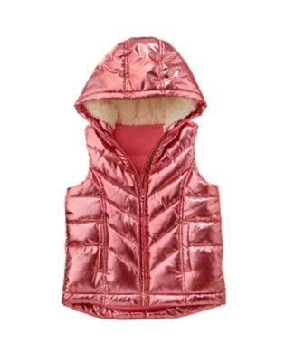 mardi gras metallic puffer vest