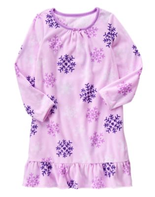 Snowflake Microfleece Pajama Gown