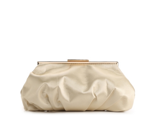 Lulu Townsend Gathered Satin Clutch