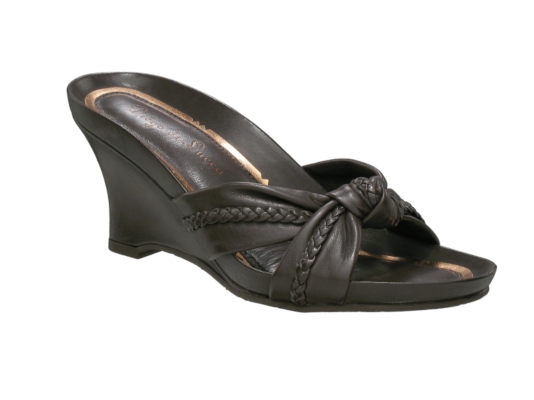 Diego di Lucca Naomi Brown Leather Wedge