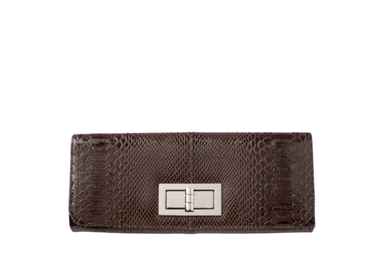 Lulu Townsend Reptile Turn Lock Clutch