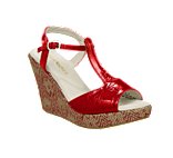 Restricted Cardinal Patent T-Strap Wedge