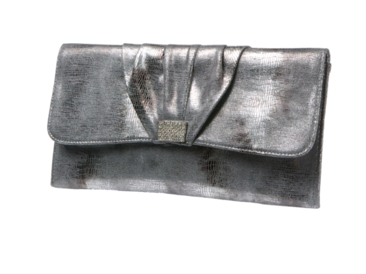 Lulu Townsend Metallic Snake Clutch