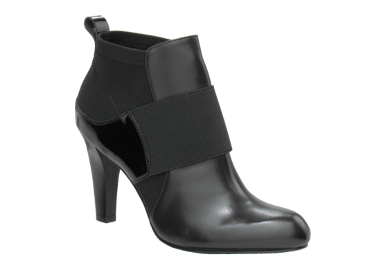 Ellen Tracy Sybil Leather & Stretch Ankle Bootie