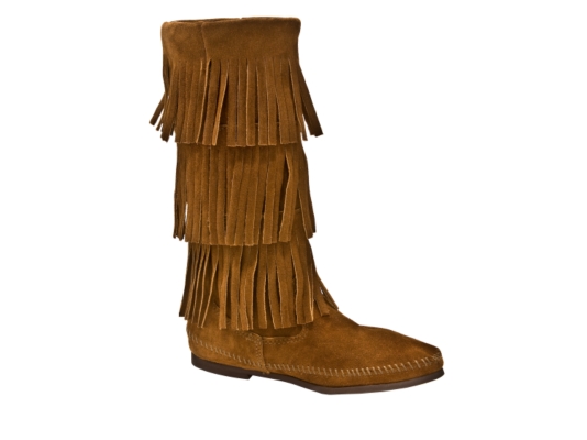 Minnetonka 3 Layer Fringe Suede Boot