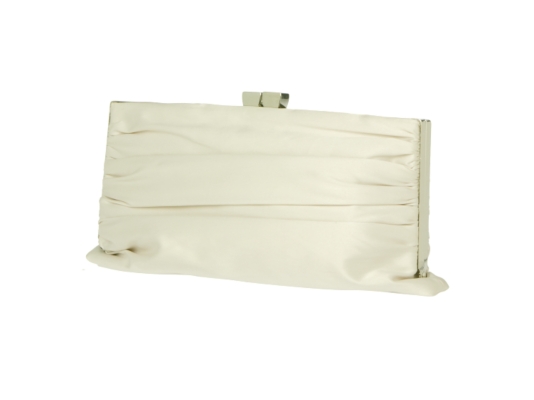 Sasha Rouched Satin Framed Clutch