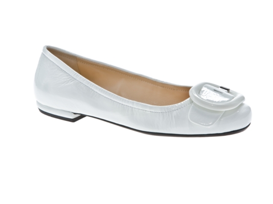 Prada Patent Leather Logo Buckle Flat
