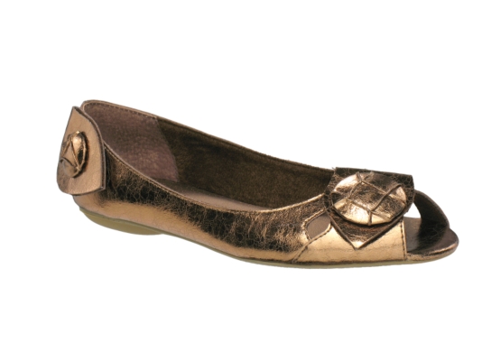 BC Footwear Pageboy Peep Toe Flat