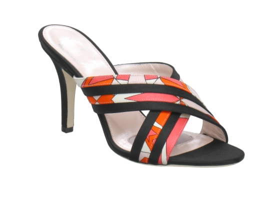 Emilio Pucci Satin X-Band Slide Sandal