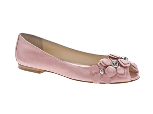 Kenzo Leather Flower Peep Toe Flat