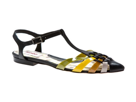 Kenzo Leather T-Strap Flat Sandal