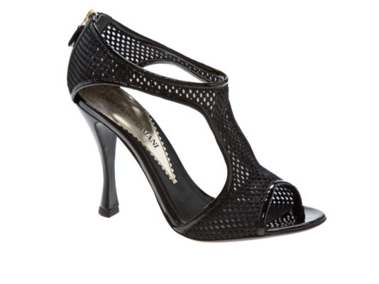 Emporio Armani Fishnet T-Strap Sandal