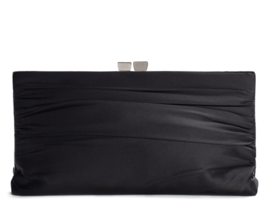 Lulu Townsend Ruched Satin Framed Clutch